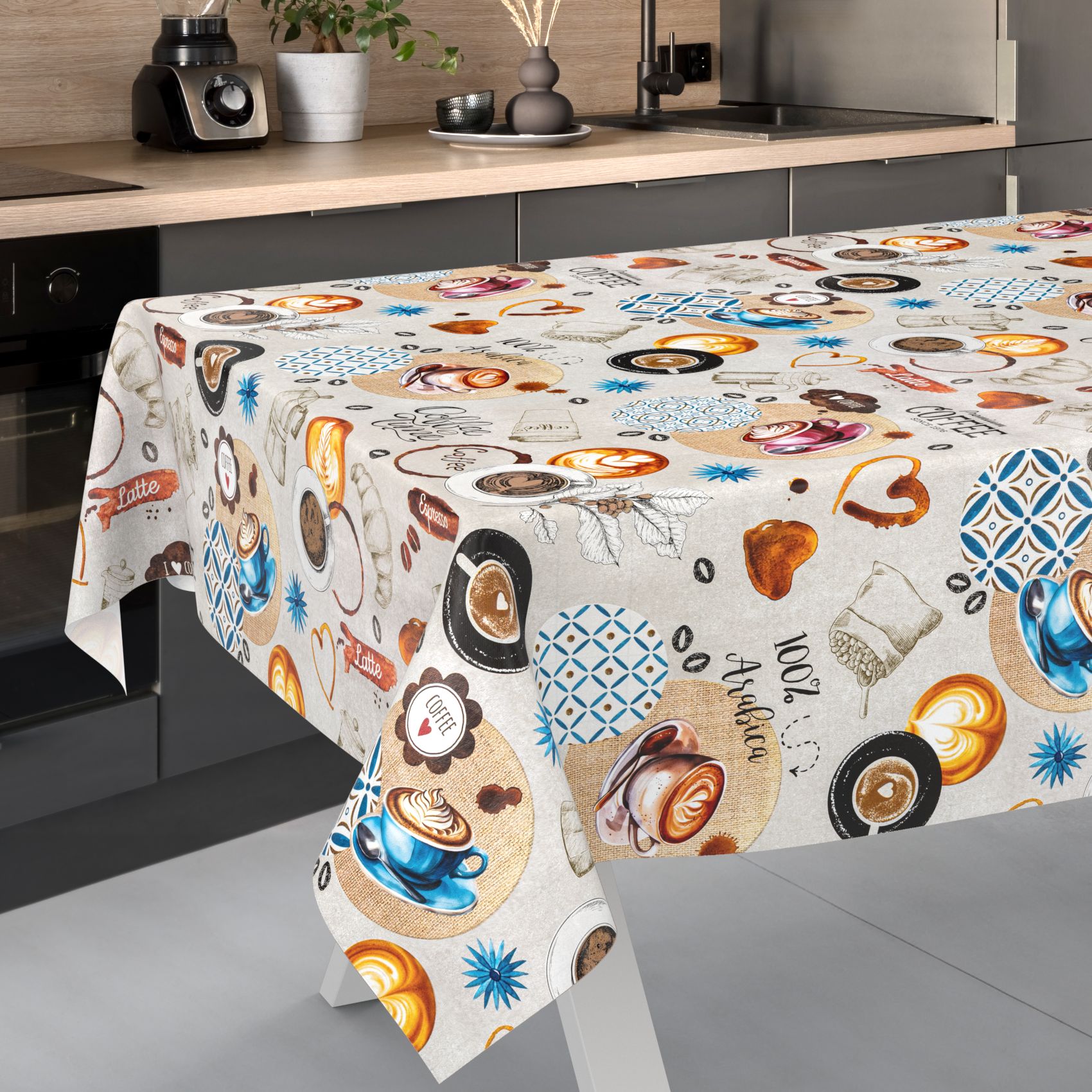 Wachstischdecke Wachstuch Tischdecke Wachstuch Meterware Tischdecke abwaschbar Gartentischdecke Coffee Time