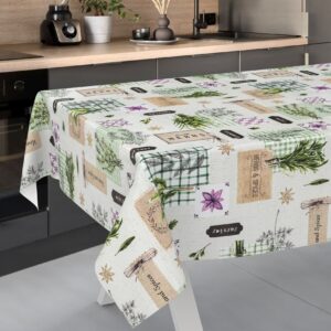 Wachstischdecke Wachstuch Tischdecke Wachstuch Meterware Tischdecke abwaschbar Gartentischdecke Kräuter