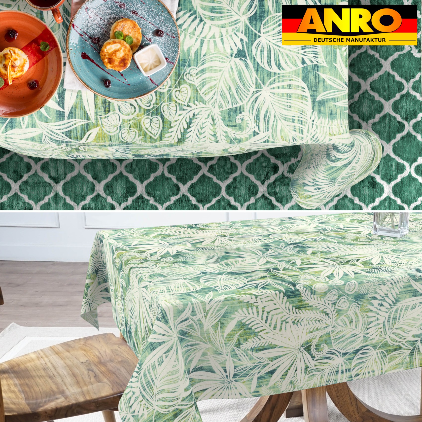 GTGANNA-53_SQ_70 Tischdecke abwaschbar Tischtuch Tischwäsche Gartentischdecke Stofftischdecke Baumwolle Polyester Athena