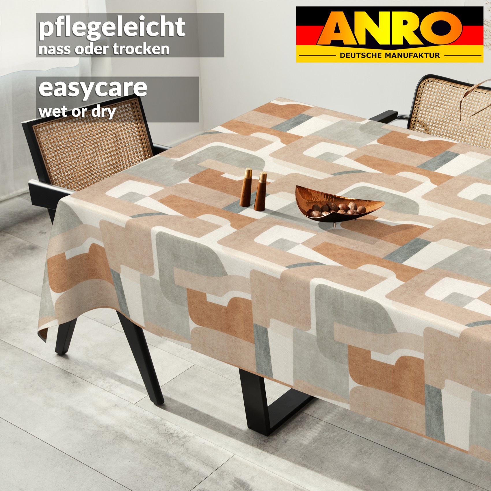 Tischdecke abwaschbar Tischtuch Tischwäsche Gartentischdecke Stofftischdecke Baumwolle Polyester Daphne