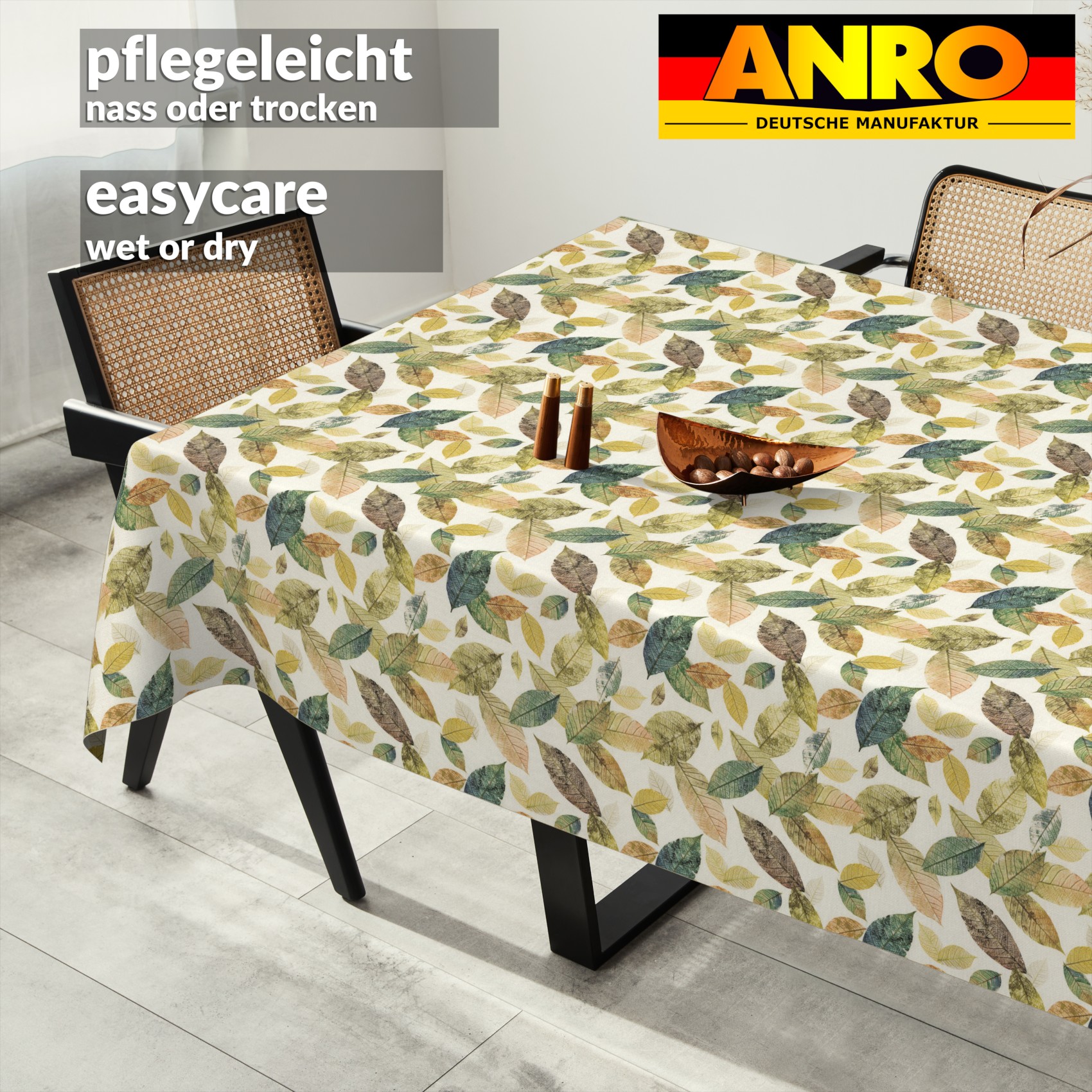 GTGANNA-55_SQ_91 Tischdecke abwaschbar Tischtuch Tischwäsche Gartentischdecke Stofftischdecke Baumwolle Polyester Penelope