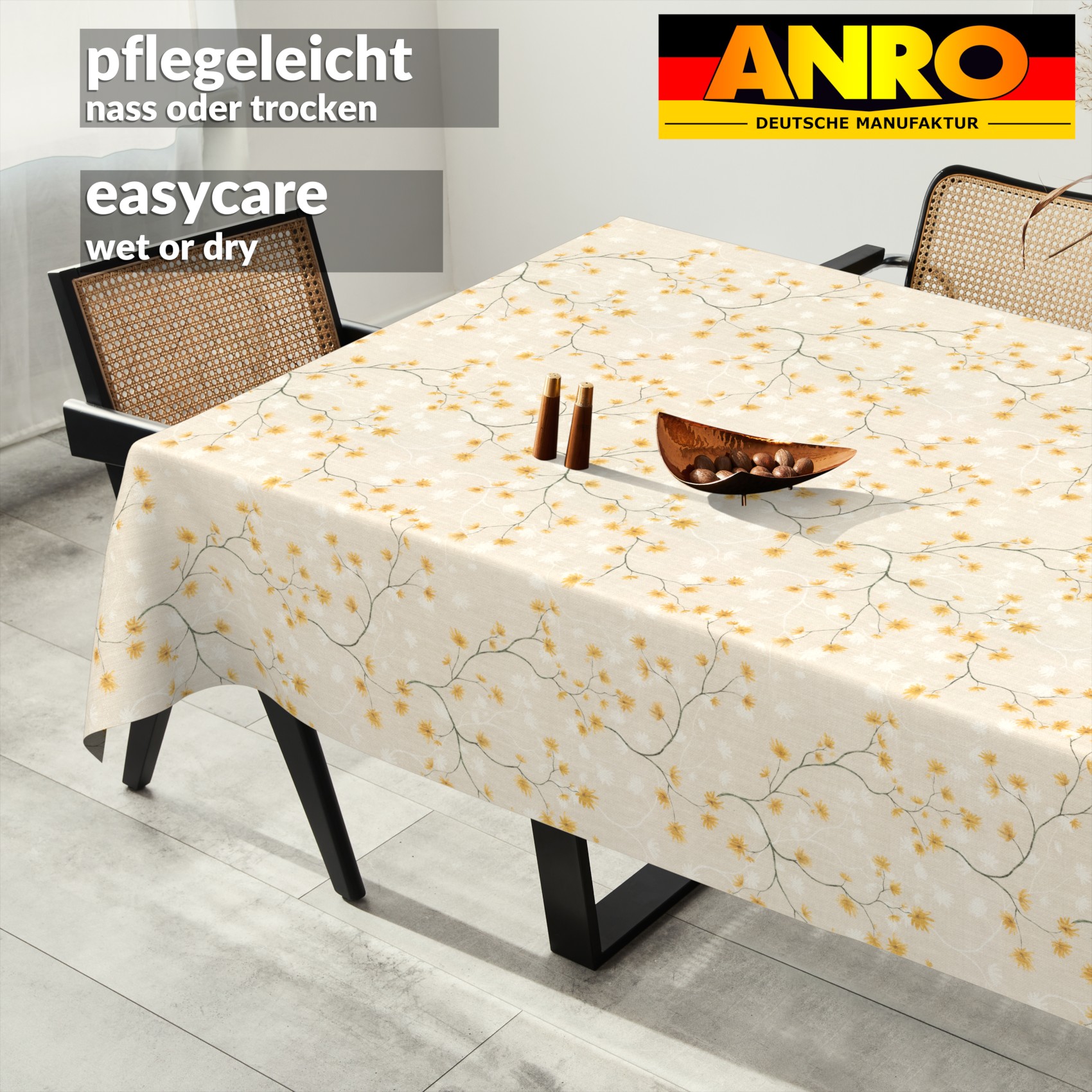 GTGANNA-56_SQ_91 Tischdecke abwaschbar Tischtuch Tischwäsche Gartentischdecke Stofftischdecke Baumwolle Polyester Callista