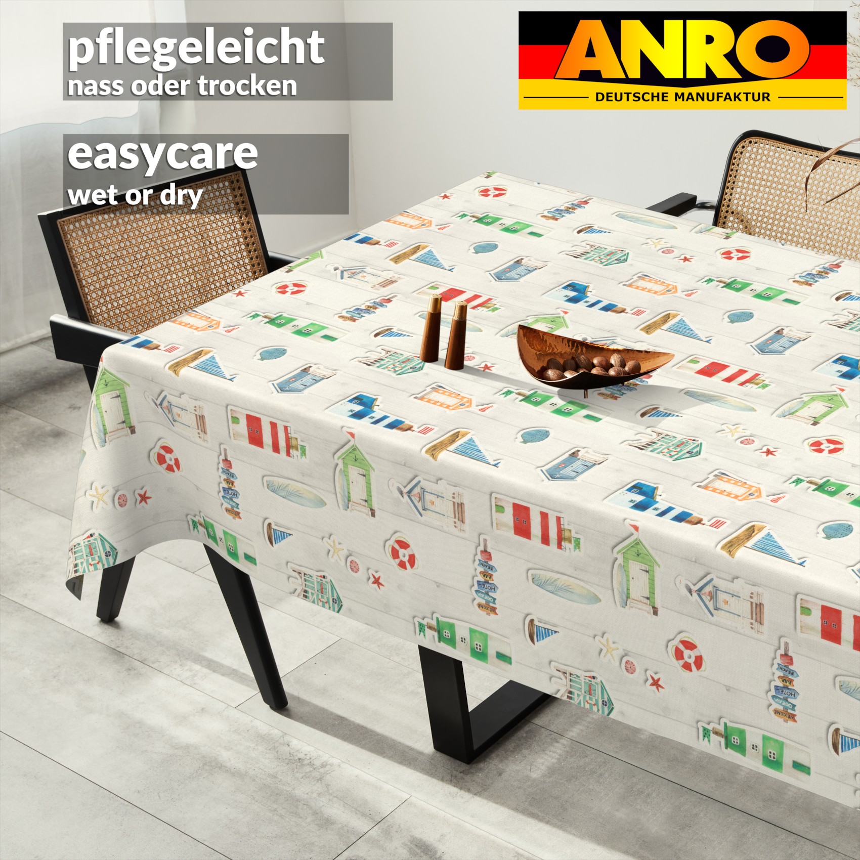 GTGANNA-57_SQ_91 Tischdecke abwaschbar Tischtuch Tischwäsche Gartentischdecke Stofftischdecke Baumwolle Polyester Selene