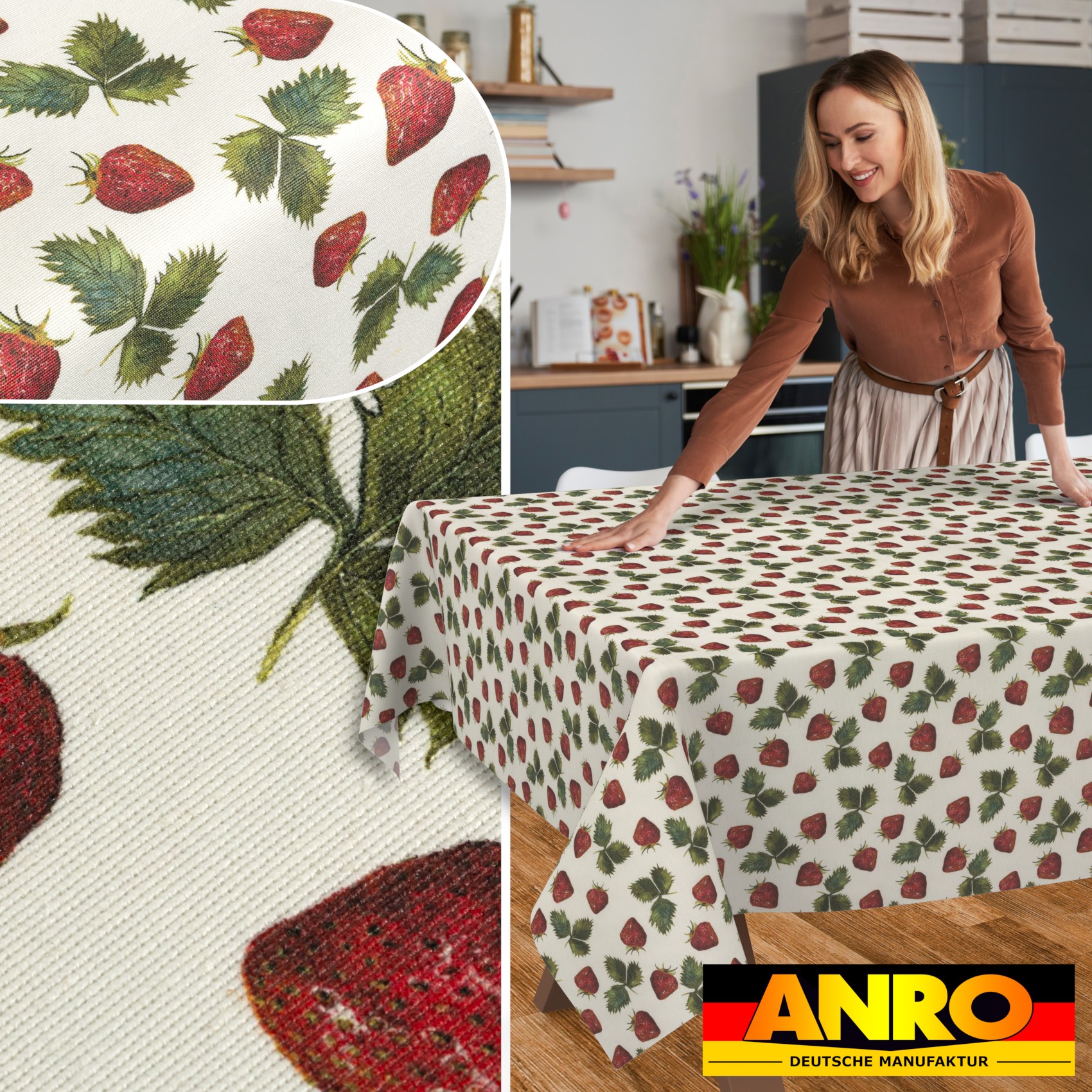 GTGANNA-59_SQ_50 Tischdecke abwaschbar Tischtuch Tischwäsche Gartentischdecke Stofftischdecke Baumwolle Polyester Iris