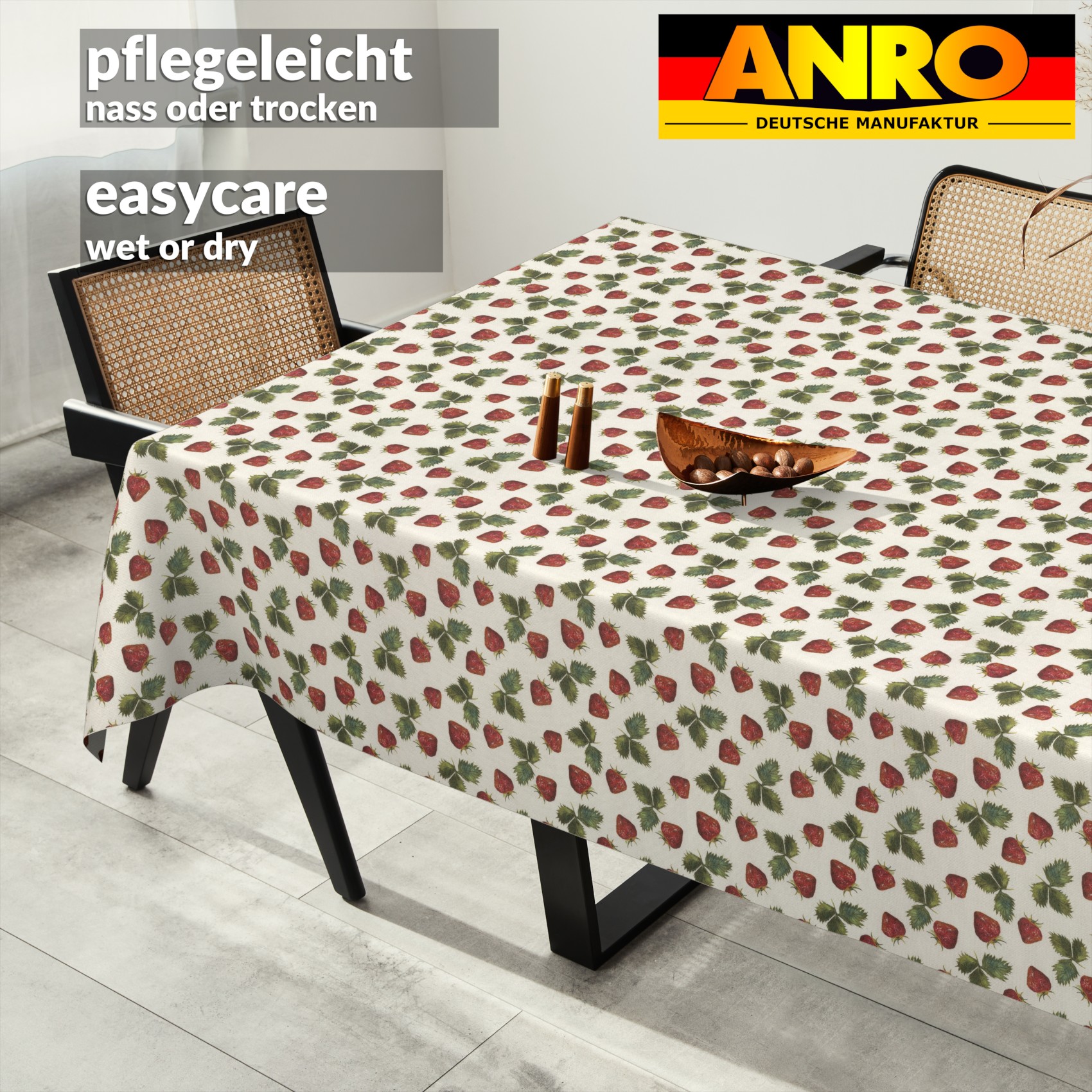 GTGANNA-59_SQ_91 Tischdecke abwaschbar Tischtuch Tischwäsche Gartentischdecke Stofftischdecke Baumwolle Polyester Iris