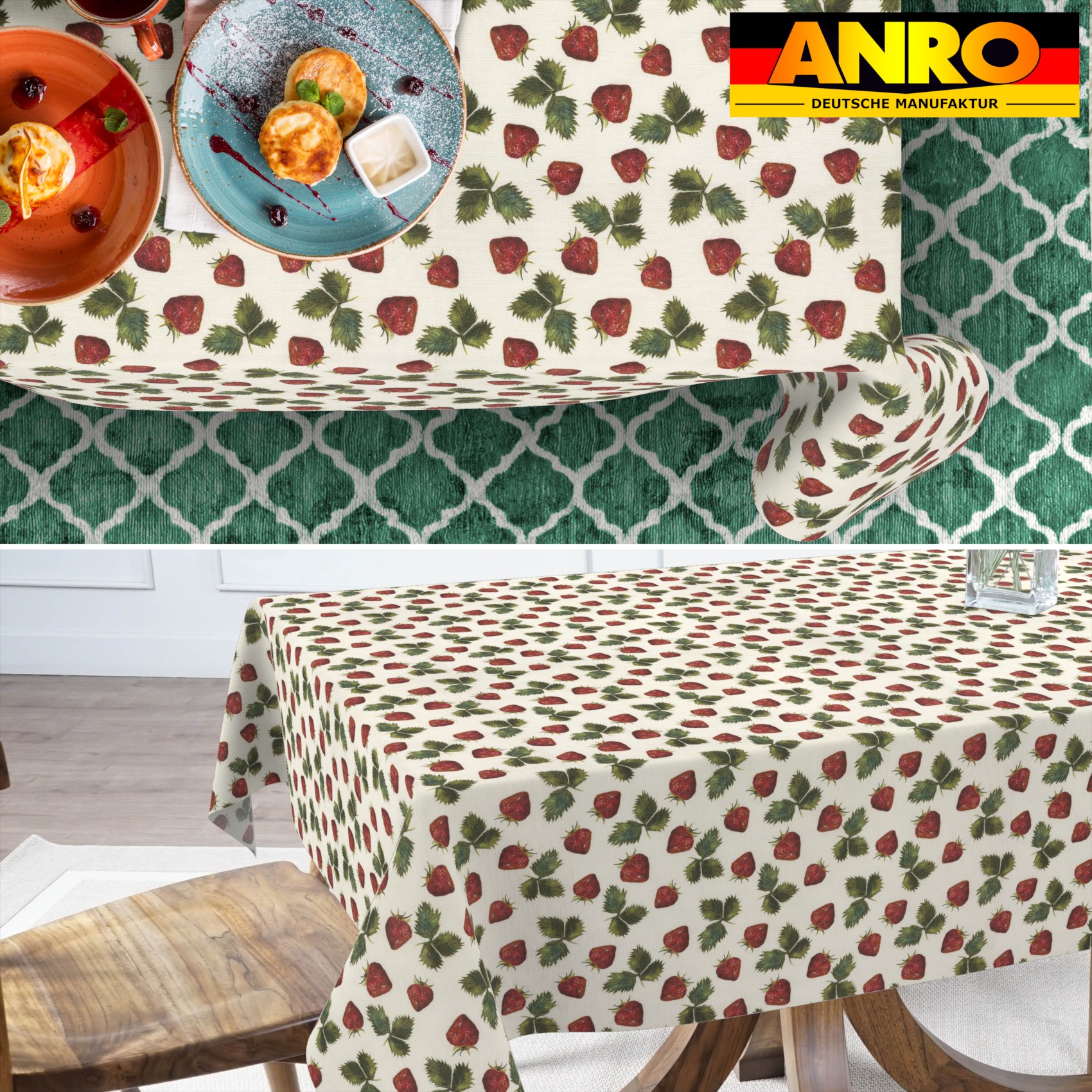 GTGANNA-59_SQ_70 Tischdecke abwaschbar Tischtuch Tischwäsche Gartentischdecke Stofftischdecke Baumwolle Polyester Iris