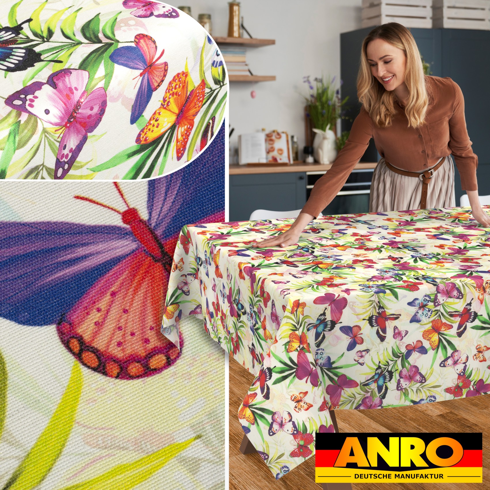 GTGANNA-63_SQ_50 Tischdecke abwaschbar Tischtuch Tischwäsche Gartentischdecke Stofftischdecke Baumwolle Polyester Chiara