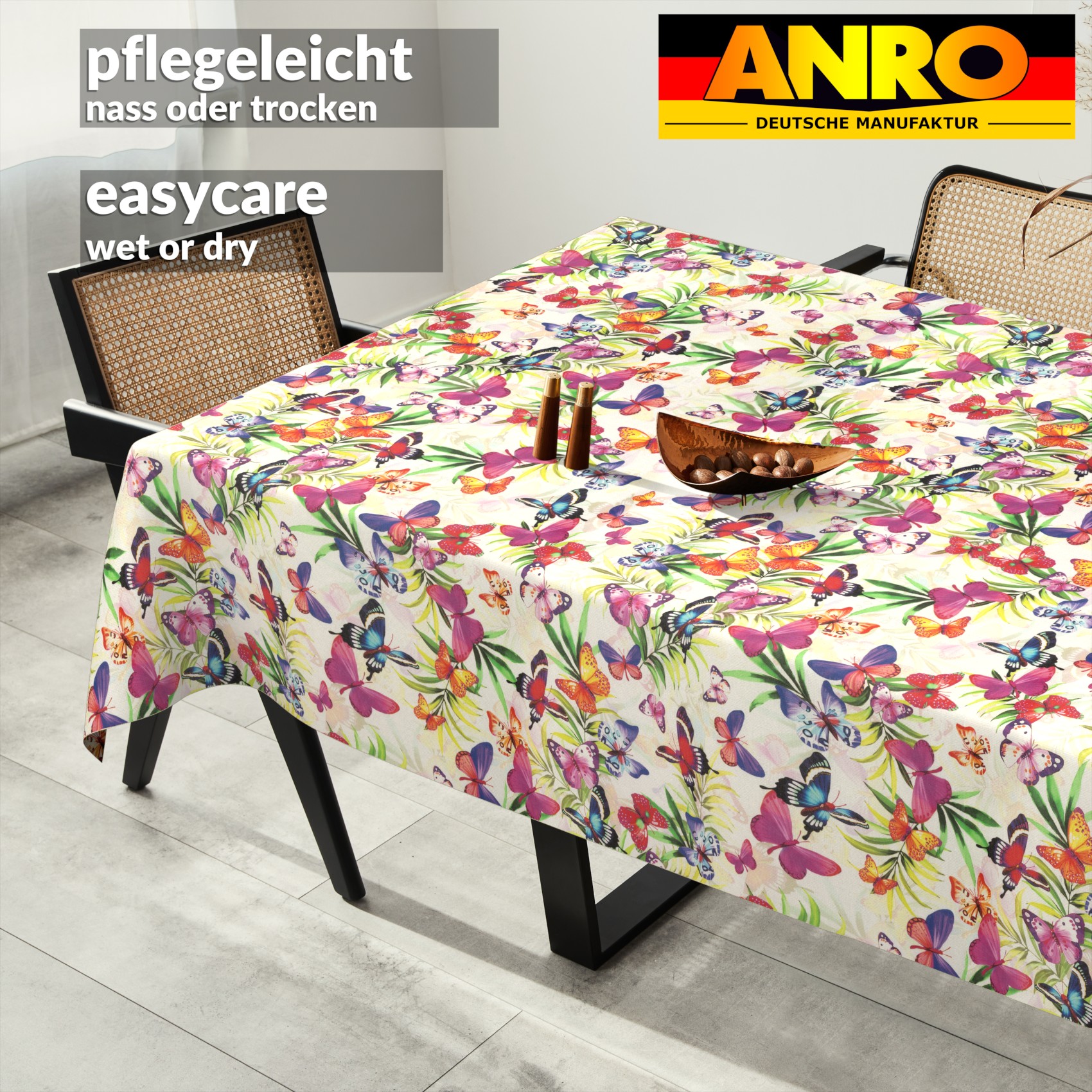 GTGANNA-63_SQ_91 Tischdecke abwaschbar Tischtuch Tischwäsche Gartentischdecke Stofftischdecke Baumwolle Polyester Chiara