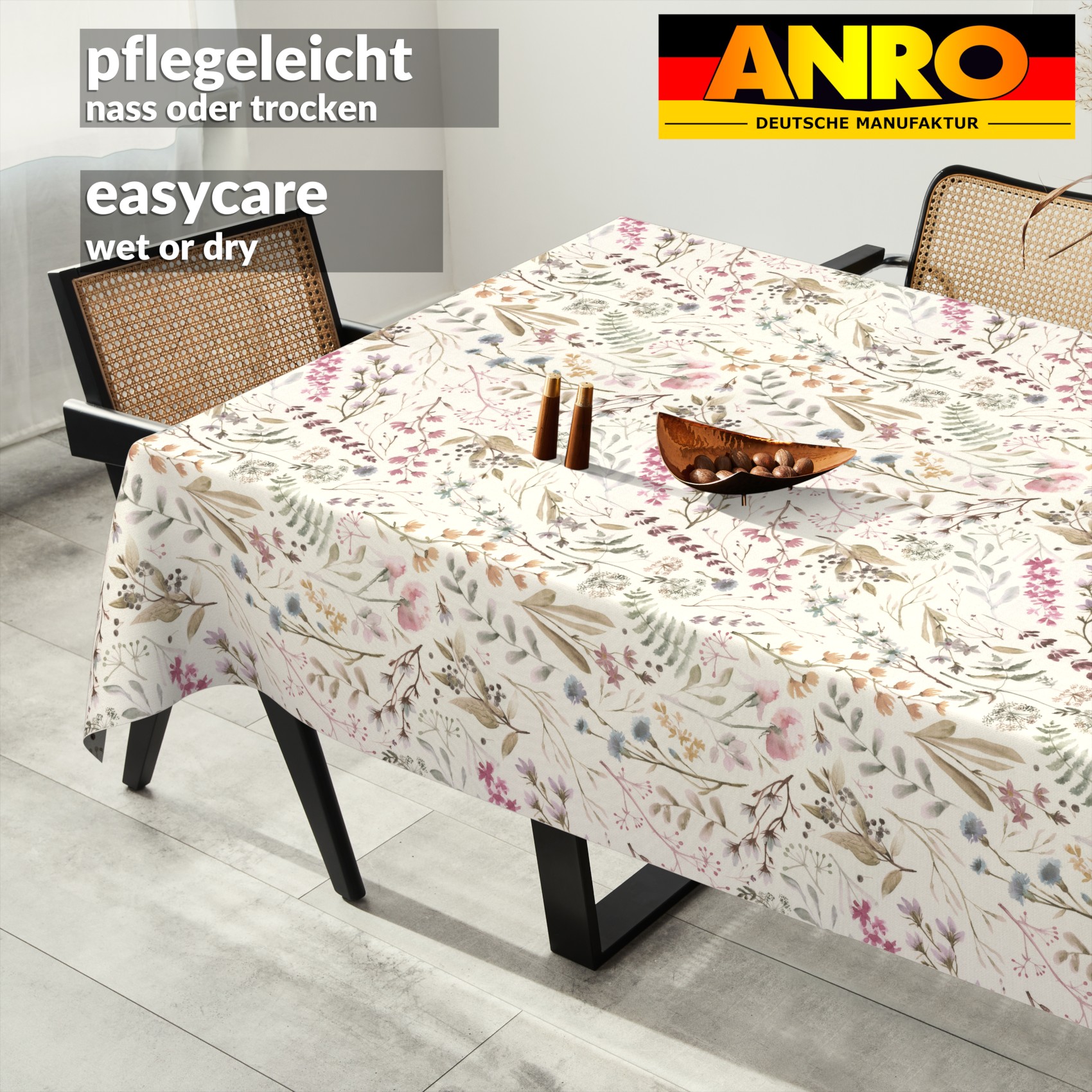 GTGANNA-64_SQ_91 Tischdecke abwaschbar Tischtuch Tischwäsche Gartentischdecke Stofftischdecke Baumwolle Polyester Giulia