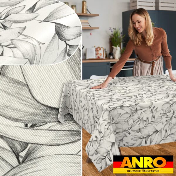 Tischdecke abwaschbar Tischtuch Tischwäsche Gartentischdecke Stofftischdecke Baumwolle Polyester Chloe