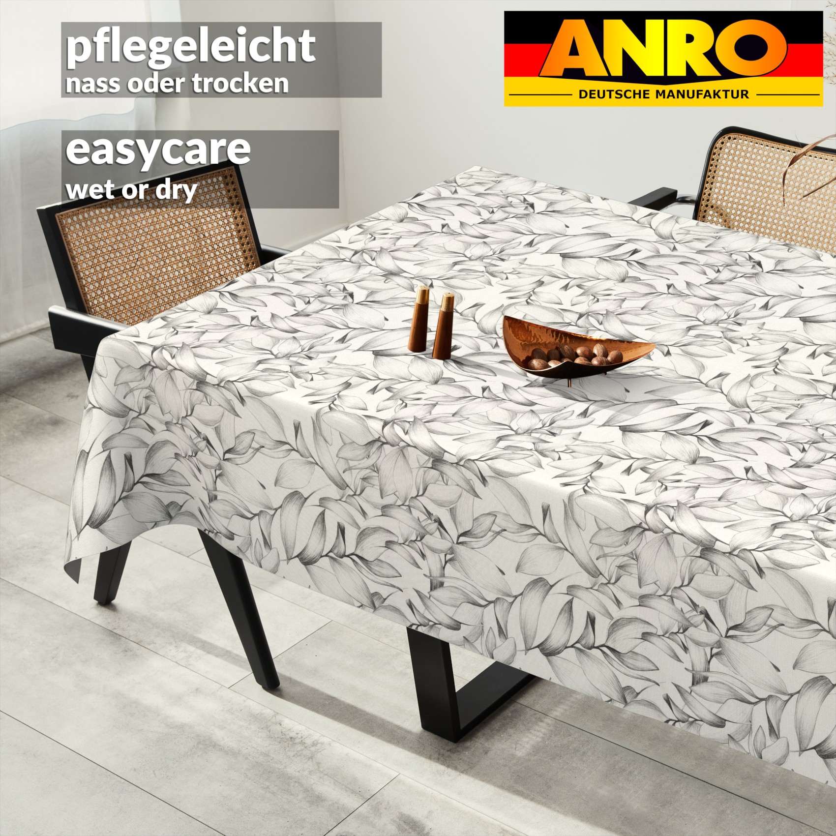 GTGANNA-65_SQ_91 Tischdecke abwaschbar Tischtuch Tischwäsche Gartentischdecke Stofftischdecke Baumwolle Polyester Chloe