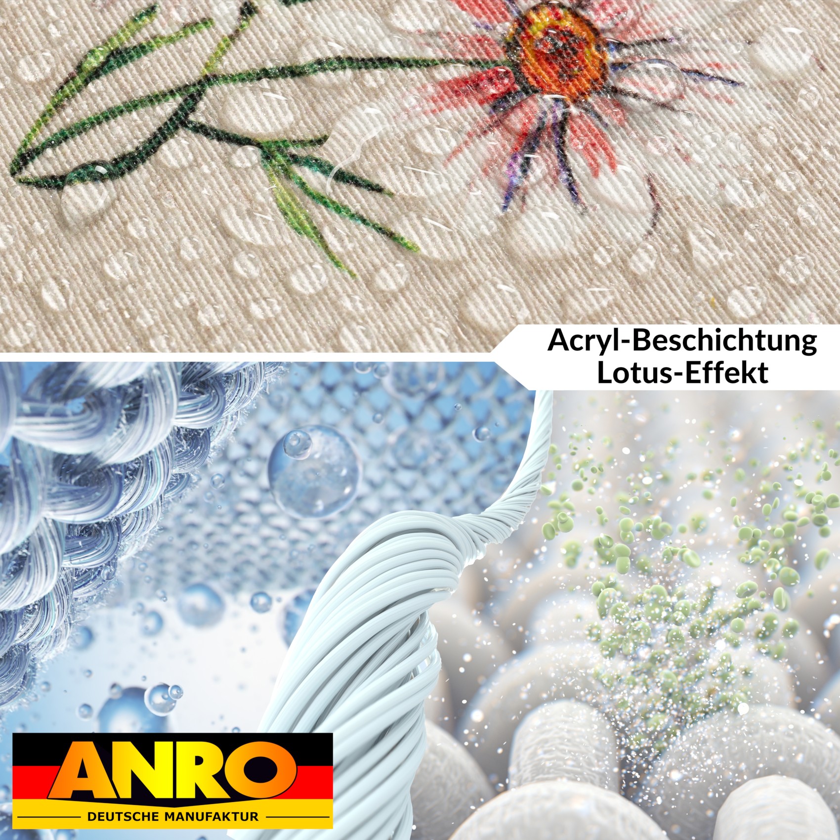 GTGANNA-66_40 Tischdecke abwaschbar Tischtuch Tischwäsche Gartentischdecke Stofftischdecke Baumwolle Polyester Fortuna