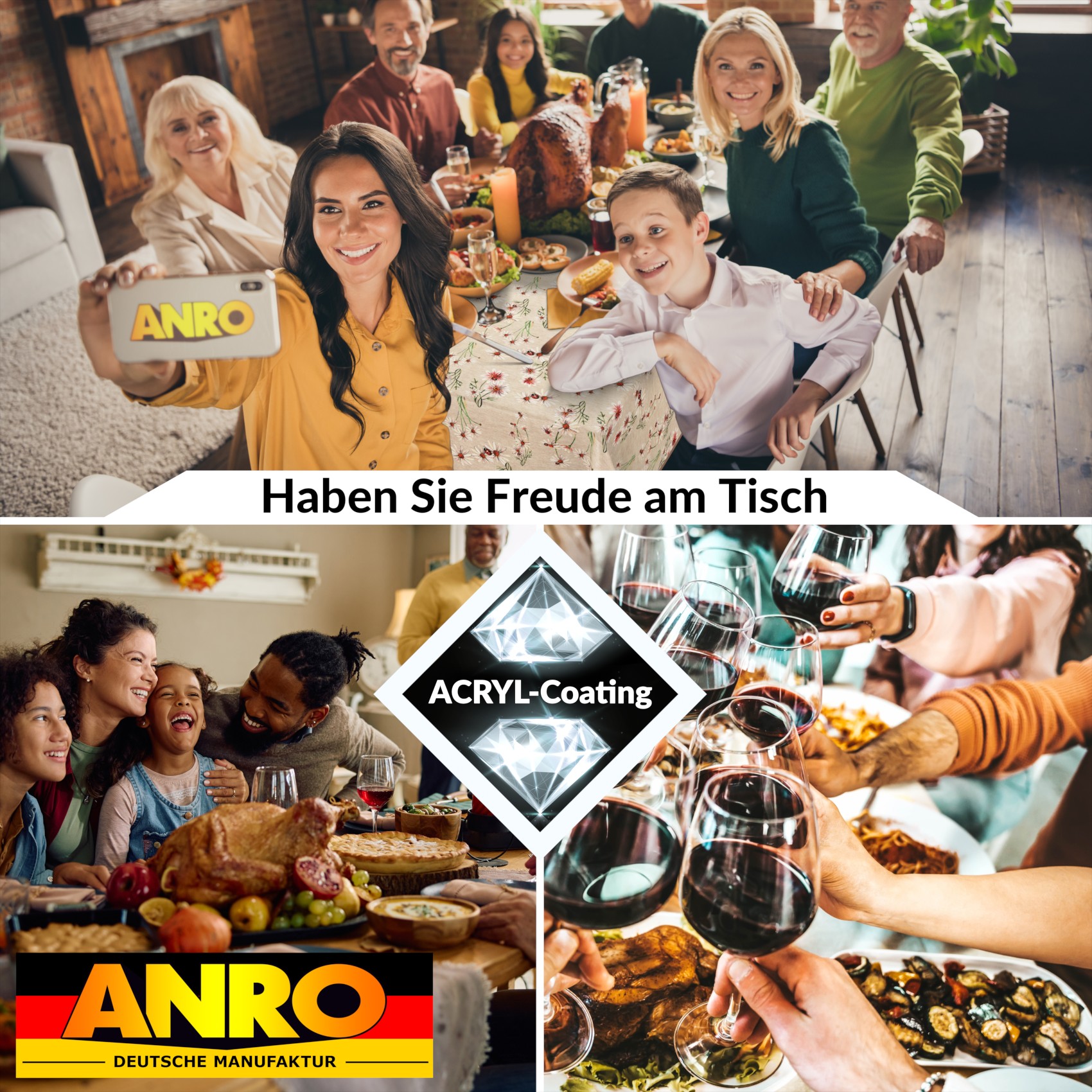 GTGANNA-66_80 Tischdecke abwaschbar Tischtuch Tischwäsche Gartentischdecke Stofftischdecke Baumwolle Polyester Fortuna