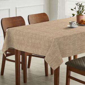 Tischdecke abwaschbar Tischtuch Tischwäsche Gartentischdecke Stofftischdecke Leinenoptik Baumwolle Leinen Uni Sand