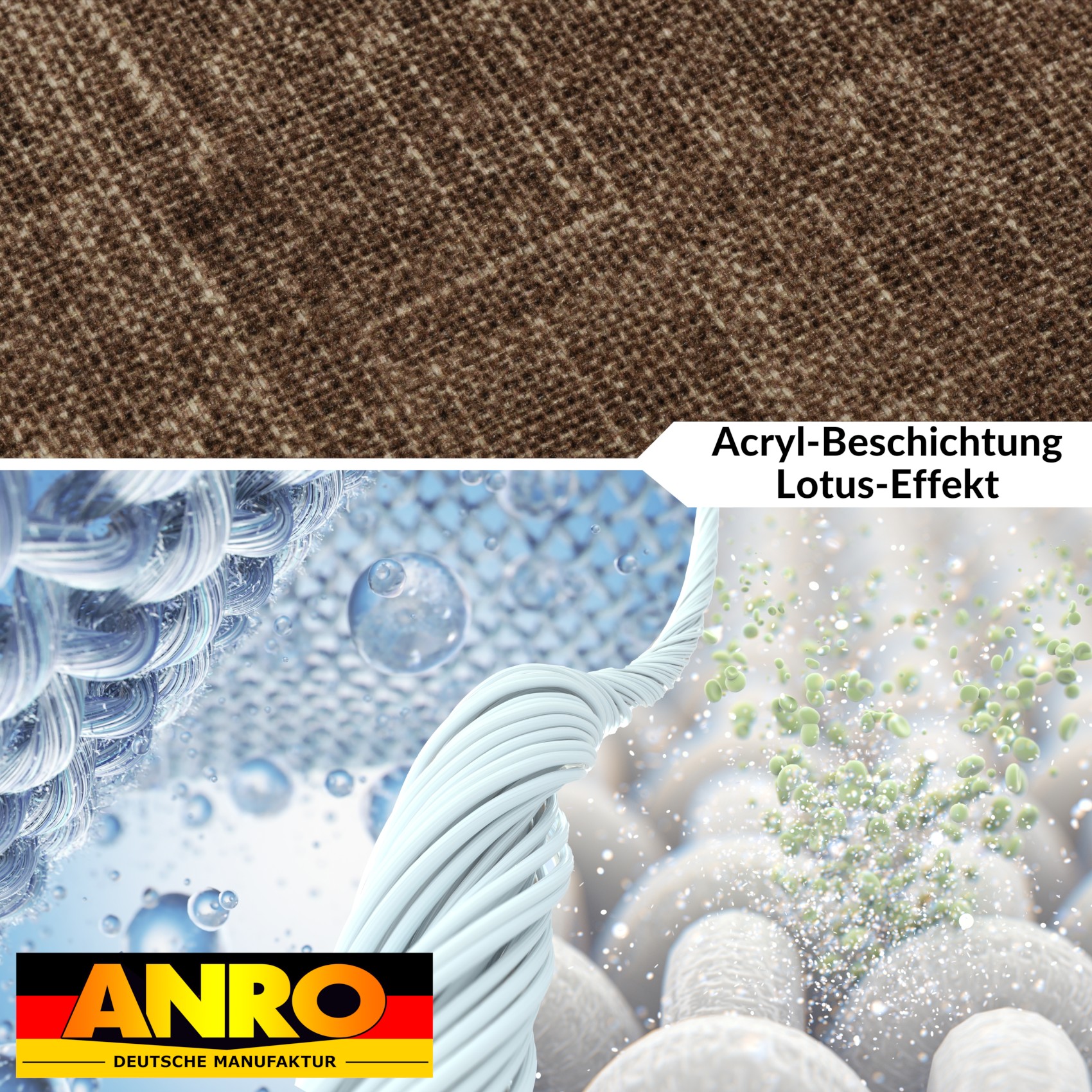 GTGANNA-103_40 Tischdecke abwaschbar Tischtuch Tischwäsche Gartentischdecke Stofftischdecke Leinenoptik Baumwolle Leinen Uni Schoko