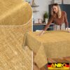 Tischdecke abwaschbar Tischtuch Tischwäsche Gartentischdecke Stofftischdecke Leinenoptik Baumwolle Leinen Uni Senf