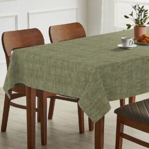 Tischdecke abwaschbar Tischtuch Tischwäsche Gartentischdecke Stofftischdecke Leinenoptik Baumwolle Leinen Uni Olive