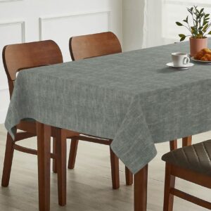 Tischdecke abwaschbar Tischtuch Tischwäsche Gartentischdecke Stofftischdecke Leinenoptik Baumwolle Leinen Uni Petrol