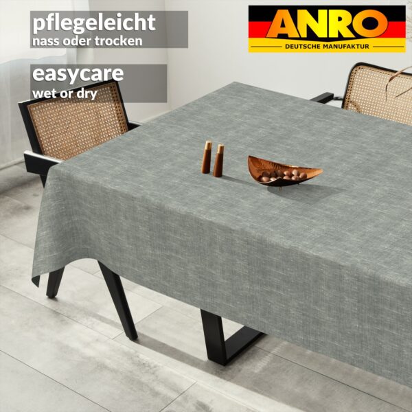 Tischdecke abwaschbar Tischtuch Tischwäsche Gartentischdecke Stofftischdecke Leinenoptik Baumwolle Leinen Uni Petrol