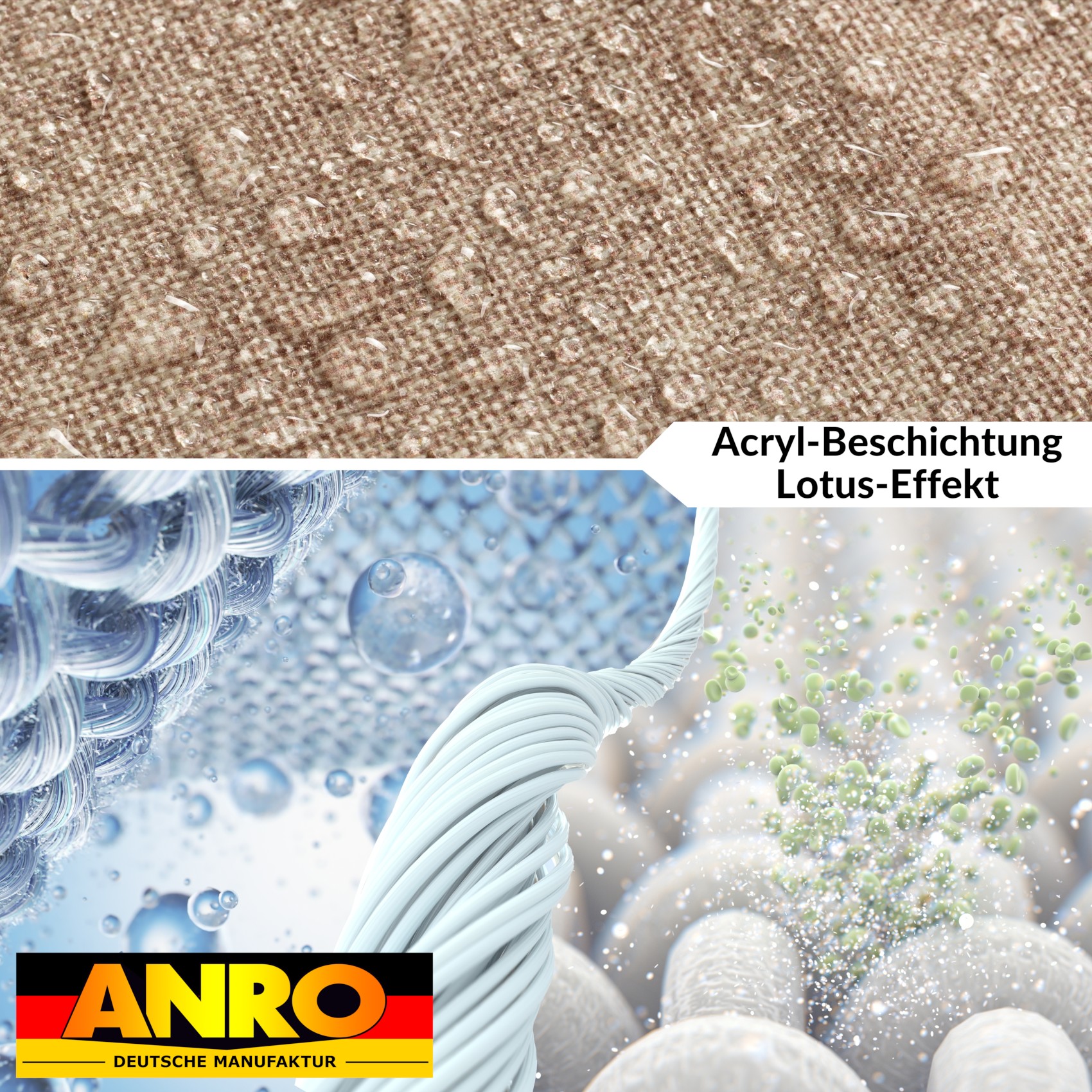 GTGANNA-108_40 Tischdecke abwaschbar Tischtuch Tischwäsche Gartentischdecke Stofftischdecke Leinenoptik Baumwolle Leinen Uni Hellbraun