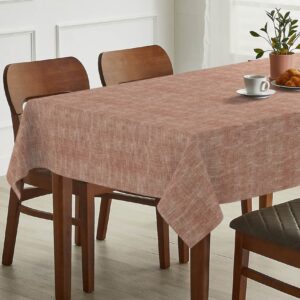 Tischdecke abwaschbar Tischtuch Tischwäsche Gartentischdecke Stofftischdecke Leinenoptik Baumwolle Leinen Uni Rot