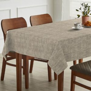 Tischdecke abwaschbar Tischtuch Tischwäsche Gartentischdecke Stofftischdecke Leinenoptik Baumwolle Leinen Uni Grau