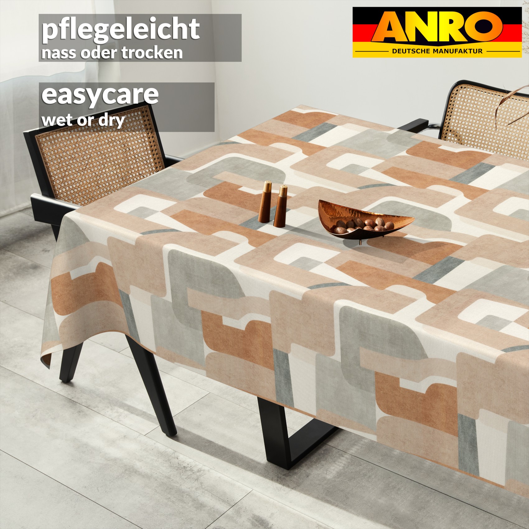 Tischdecke abwaschbar Tischtuch Tischwäsche Gartentischdecke Stofftischdecke Baumwolle Polyester Daphne