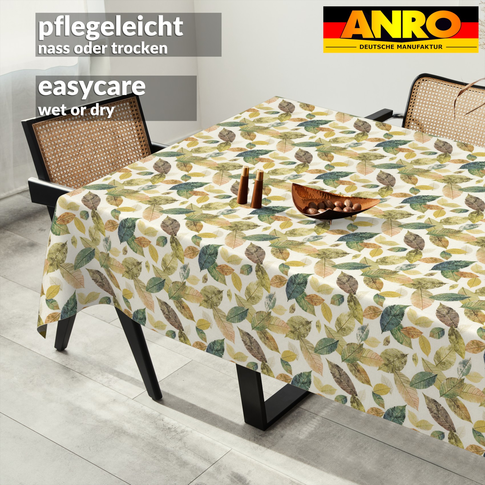 GTGANNA-55_SQ_91 Tischdecke abwaschbar Tischtuch Tischwäsche Gartentischdecke Stofftischdecke Baumwolle Polyester Penelope