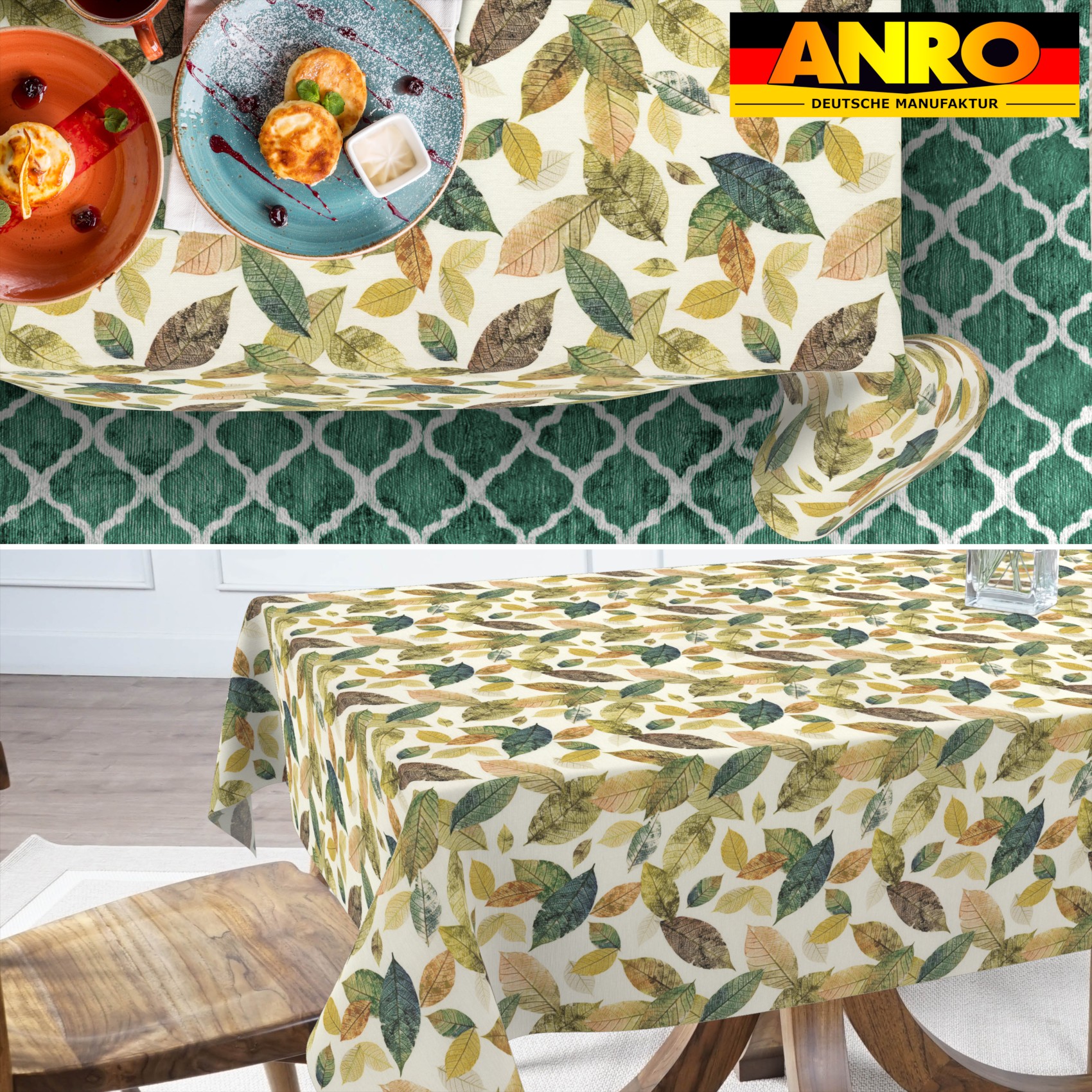 GTGANNA-55_SQ_70 Tischdecke abwaschbar Tischtuch Tischwäsche Gartentischdecke Stofftischdecke Baumwolle Polyester Penelope