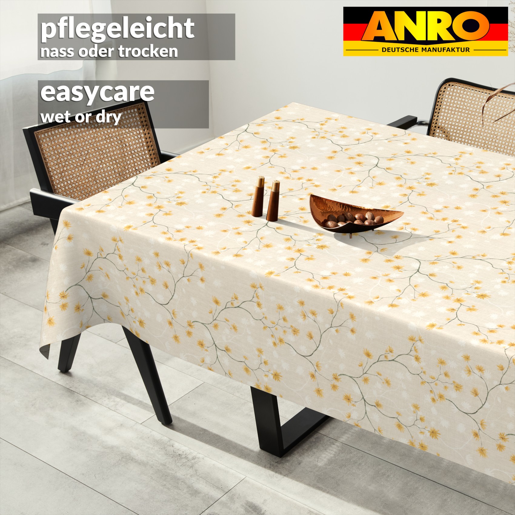 GTGANNA-56_SQ_91 Tischdecke abwaschbar Tischtuch Tischwäsche Gartentischdecke Stofftischdecke Baumwolle Polyester Callista