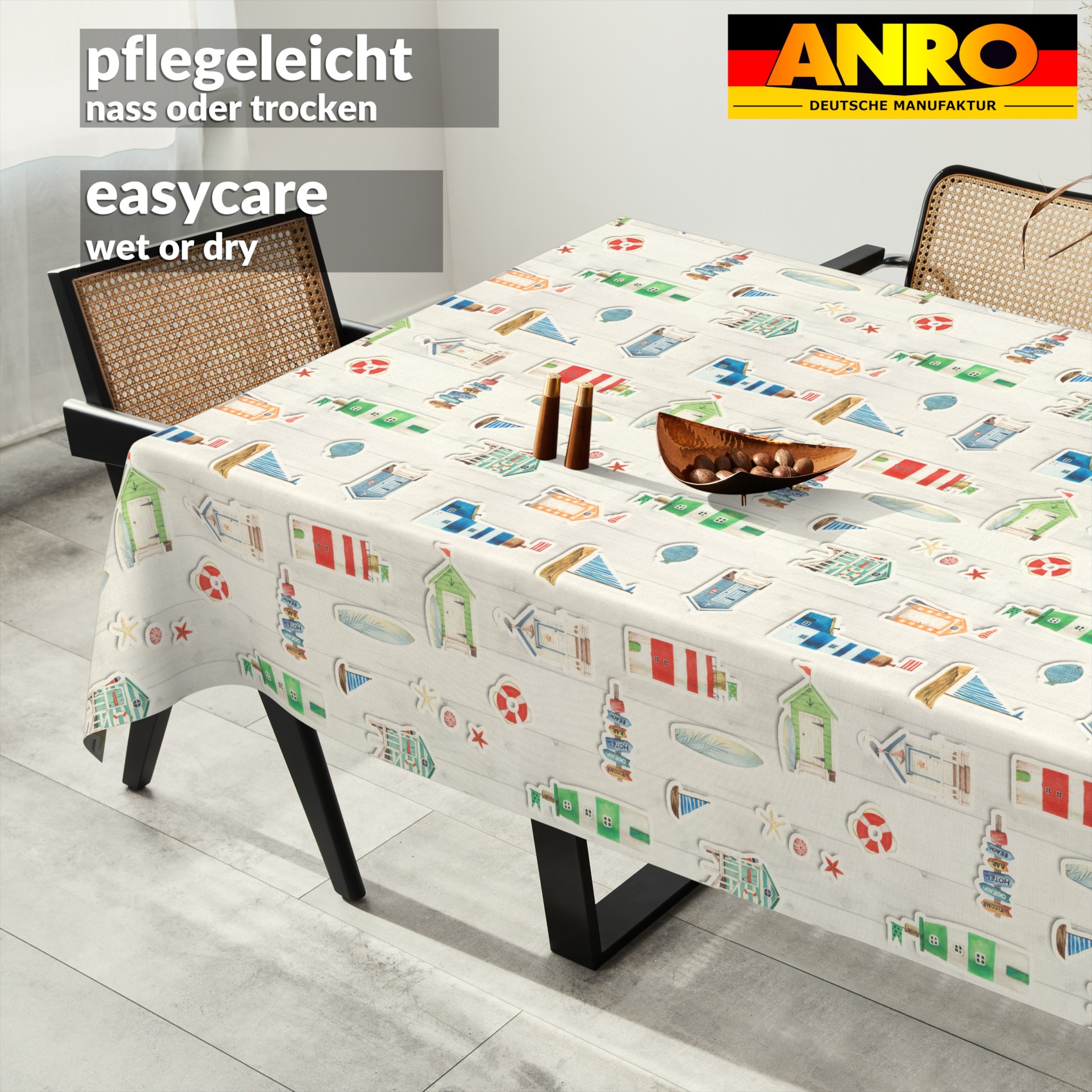 GTGANNA-57_SQ_91 Tischdecke abwaschbar Tischtuch Tischwäsche Gartentischdecke Stofftischdecke Baumwolle Polyester Selene