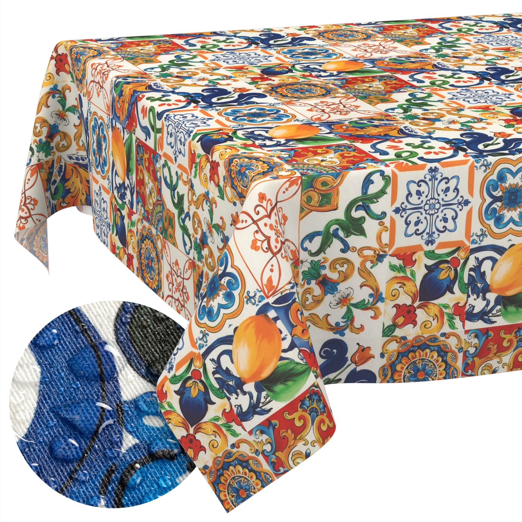 GTGANNA-58_SQ_11 Tischdecke abwaschbar Tischtuch Tischwäsche Gartentischdecke Stofftischdecke Baumwolle Polyester Thalia