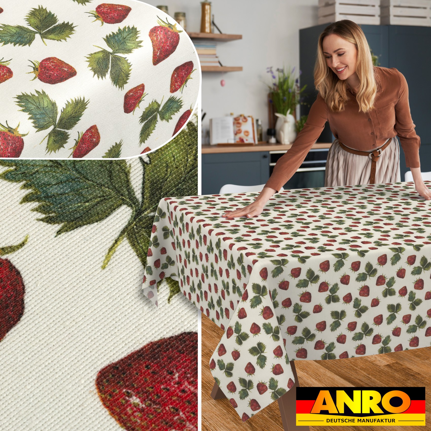 GTGANNA-59_SQ_50 Tischdecke abwaschbar Tischtuch Tischwäsche Gartentischdecke Stofftischdecke Baumwolle Polyester Iris