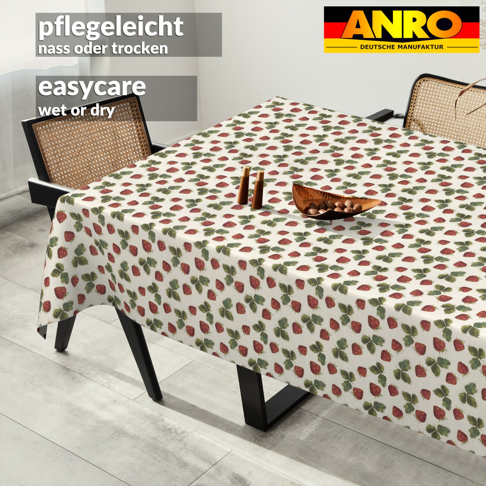 GTGANNA-59_SQ_91 Tischdecke abwaschbar Tischtuch Tischwäsche Gartentischdecke Stofftischdecke Baumwolle Polyester Iris