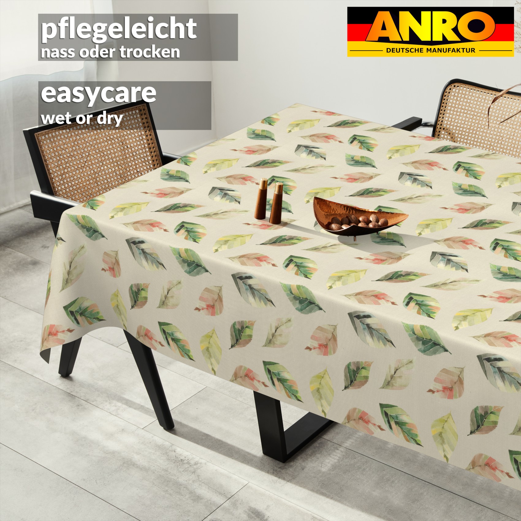 GTGANNA-60_SQ_91 Tischdecke abwaschbar Tischtuch Tischwäsche Gartentischdecke Stofftischdecke Baumwolle Polyester Aurora