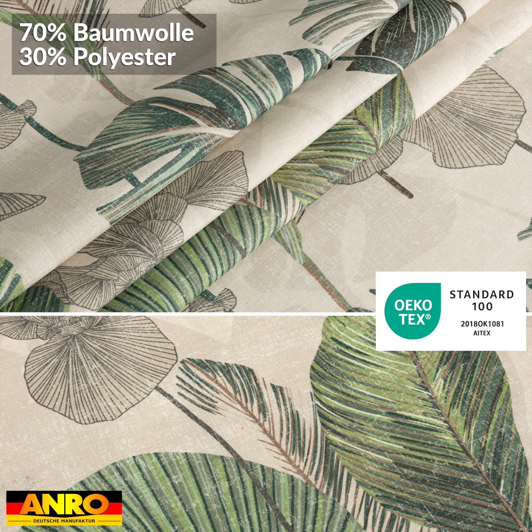 GTGANNA-61_80 Tischdecke abwaschbar Tischtuch Tischwäsche Gartentischdecke Stofftischdecke Baumwolle Polyester Lucia