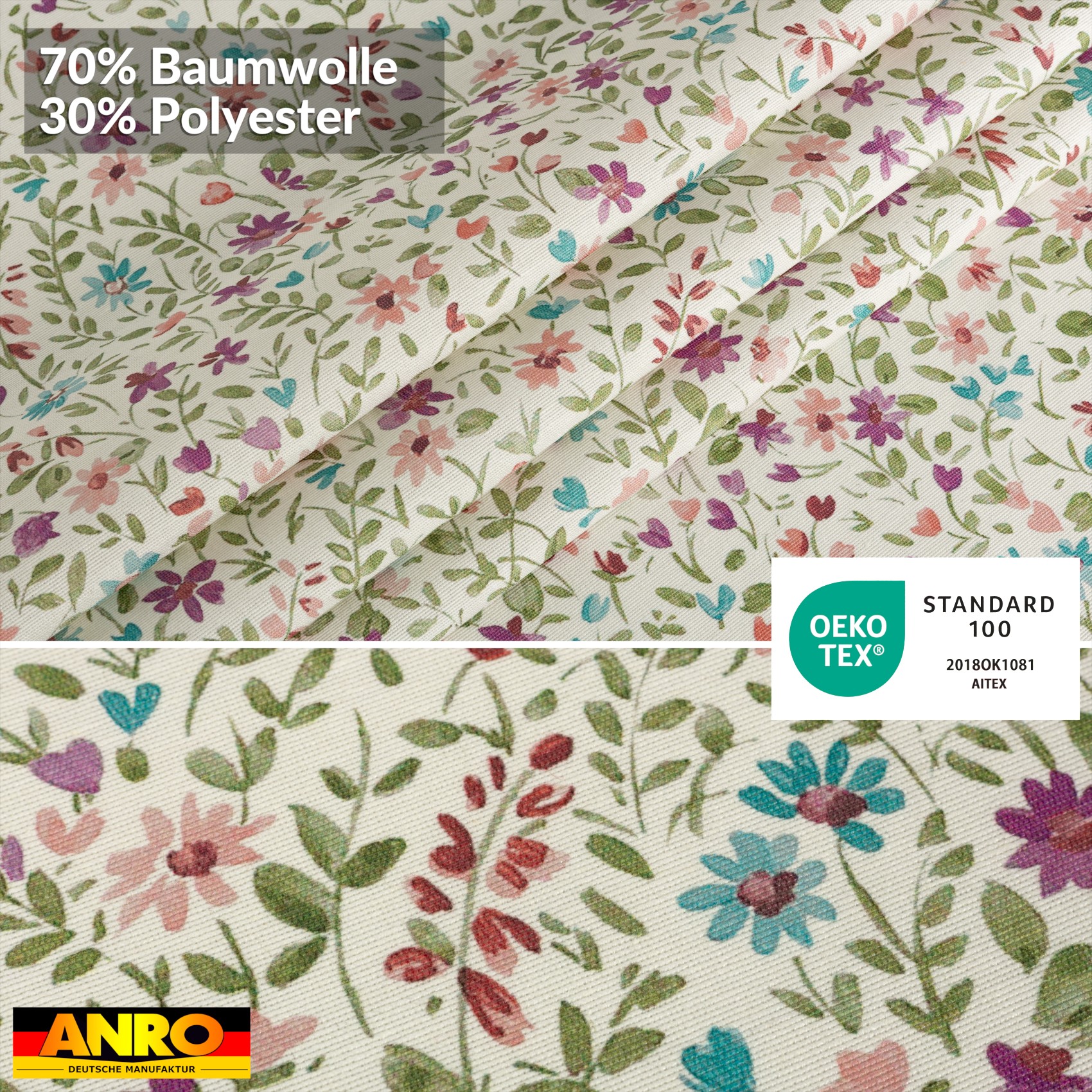 GTGANNA-62_80 Tischdecke abwaschbar Tischtuch Tischwäsche Gartentischdecke Stofftischdecke Baumwolle Polyester Giovanna