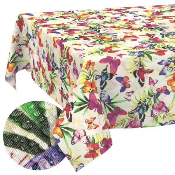 Tischdecke abwaschbar Tischtuch Tischwäsche Gartentischdecke Stofftischdecke Baumwolle Polyester Chiara