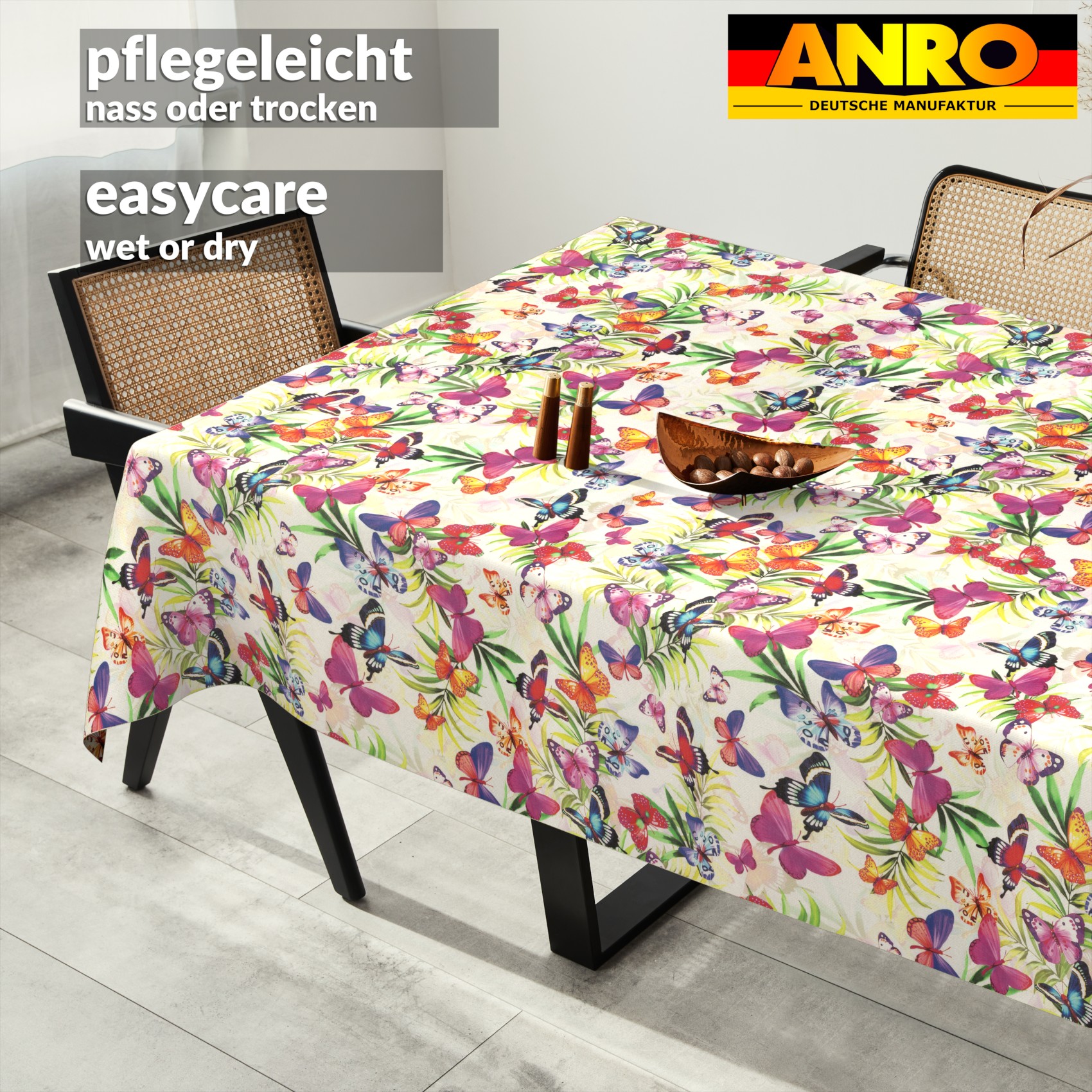 GTGANNA-63_SQ_91 Tischdecke abwaschbar Tischtuch Tischwäsche Gartentischdecke Stofftischdecke Baumwolle Polyester Chiara