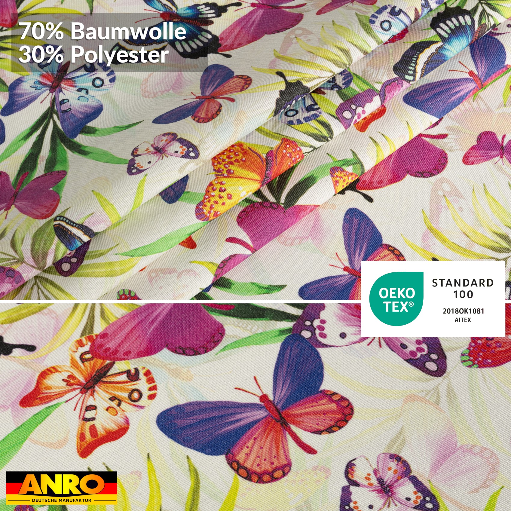 GTGANNA-63_80 Tischdecke abwaschbar Tischtuch Tischwäsche Gartentischdecke Stofftischdecke Baumwolle Polyester Chiara