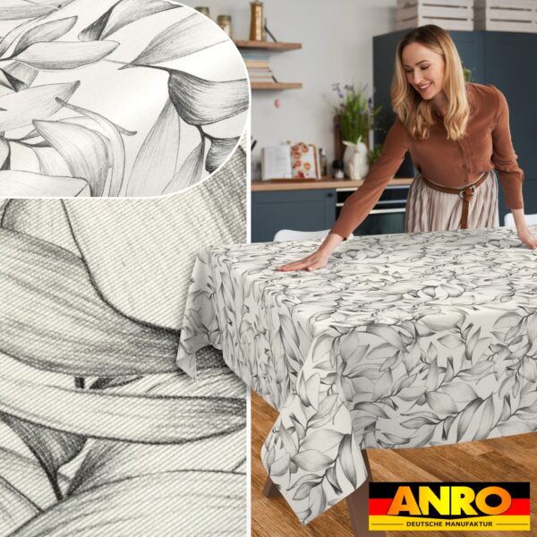 Tischdecke abwaschbar Tischtuch Tischwäsche Gartentischdecke Stofftischdecke Baumwolle Polyester Chloe