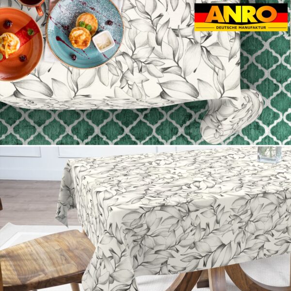 Tischdecke abwaschbar Tischtuch Tischwäsche Gartentischdecke Stofftischdecke Baumwolle Polyester Chloe
