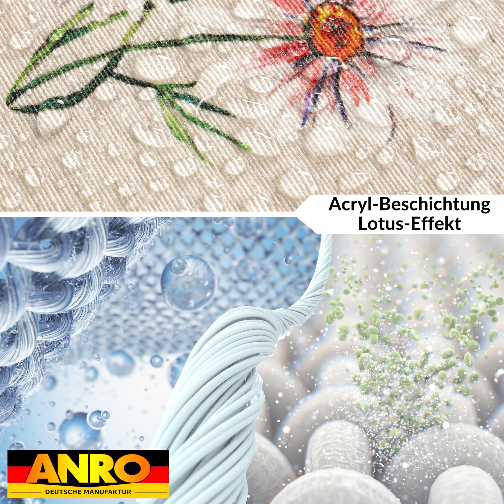 GTGANNA-66_40 Tischdecke abwaschbar Tischtuch Tischwäsche Gartentischdecke Stofftischdecke Baumwolle Polyester Fortuna