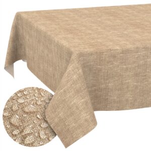 Tischdecke abwaschbar Tischtuch Tischwäsche Gartentischdecke Stofftischdecke Leinenoptik Baumwolle Leinen Uni Sand