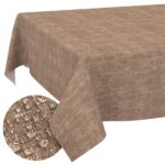 Tischdecke abwaschbar Tischtuch Tischwäsche Gartentischdecke Stofftischdecke Leinenoptik Baumwolle Leinen Uni Schoko