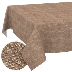 Tischdecke abwaschbar Tischtuch Tischwäsche Gartentischdecke Stofftischdecke Leinenoptik Baumwolle Leinen Uni Schoko