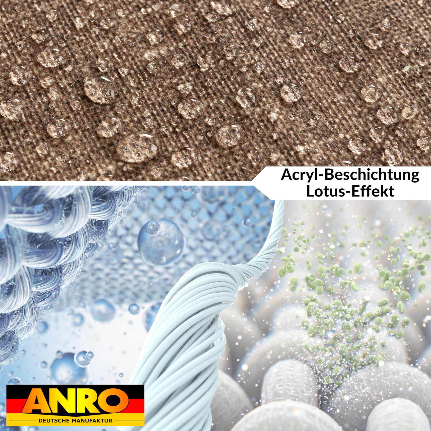 GTGANNA-103_40 Tischdecke abwaschbar Tischtuch Tischwäsche Gartentischdecke Stofftischdecke Leinenoptik Baumwolle Leinen Uni Schoko