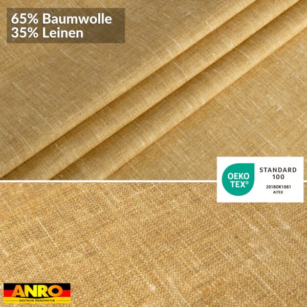 Tischdecke abwaschbar Tischtuch Tischwäsche Gartentischdecke Stofftischdecke Leinenoptik Baumwolle Leinen Uni Senf