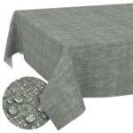 Tischdecke abwaschbar Tischtuch Tischwäsche Gartentischdecke Stofftischdecke Leinenoptik Baumwolle Leinen Uni Petrol