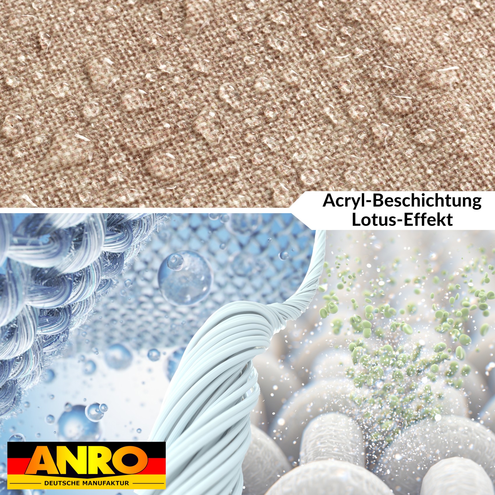 GTGANNA-108_40 Tischdecke abwaschbar Tischtuch Tischwäsche Gartentischdecke Stofftischdecke Leinenoptik Baumwolle Leinen Uni Hellbraun